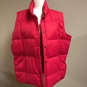 Coral pink Lands End down vest